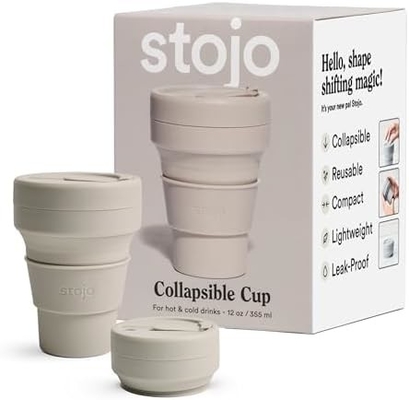 Katlanabilir Seyahat Kâsesi - Sage Yeşil, 12 oz / 355ml - Sızdırmaz, Tekrar Kullanılabilir Cep Boyutlu Silikon Şişe