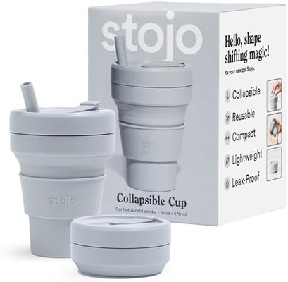 Katlanabilir Seyahat Kâsesi - Sage Yeşil, 12 oz / 355ml - Sızdırmaz, Tekrar Kullanılabilir Cep Boyutlu Silikon Şişe