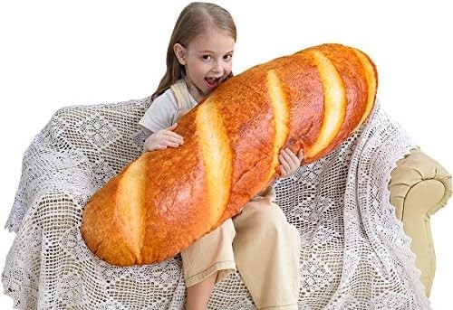 40 in 3D Simülasyon Ekmek şekli Yastık Yumuşak Bel Bağı Sırt Yastık Komik Yiyecek Plüş Dolu Oyuncak