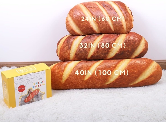 40 in 3D Simülasyon Ekmek şekli Yastık Yumuşak Bel Bağı Sırt Yastık Komik Yiyecek Plüş Dolu Oyuncak