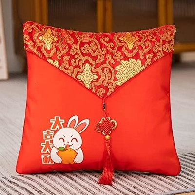 Tavşan Maskoti Yılı, Büyük Kırmızı Yastık, Tavşan Yastığı Yılı 40*40cm