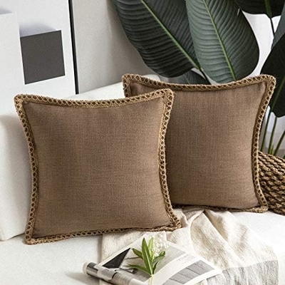Phantoscope 2 çiftlik evi dekoratif at yastık kapakları, ev için sağlam desen Burlap keten kesilmiş uyarlanmış
