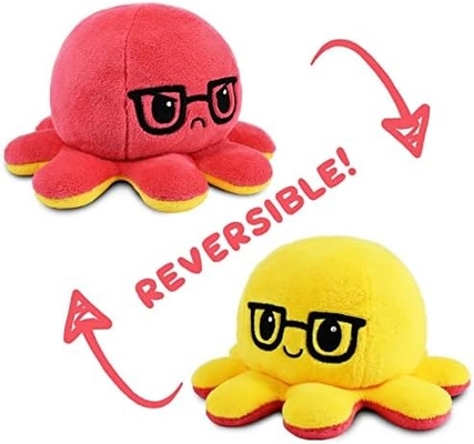 TeeTurtle - Orijinal Dönüştürülebilir Ahtapot Plushie - Sevgi + Nefret - Tatlı Duygusal Fidget Dolu Hayvanlar