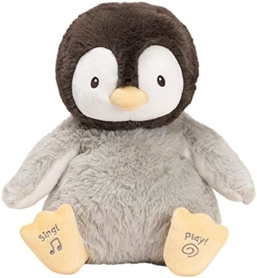 GUND Bebek Animasyonu Flappy The Elephant Plush, şarkı söyleyen Dolu Hayvan Bebek Oyuncağı 0 yaş ve üstü, 12 inçli gri