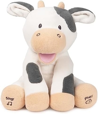 GUND Bebek Animasyonu Flappy The Elephant Plush, şarkı söyleyen Dolu Hayvan Bebek Oyuncağı 0 yaş ve üstü, 12 inçli gri