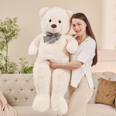 Misscindy Dev Teddy Ayisi Kız Arkadaşı veya Çocuklar için 47 inçlik Plüş Dolu Doldurulmuş Hayvanlar, (Beyaz)