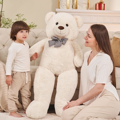 Misscindy Dev Teddy Ayisi Kız Arkadaşı veya Çocuklar için 47 inçlik Plüş Dolu Doldurulmuş Hayvanlar, (Beyaz)
