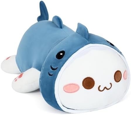Onsoyours Cute Kitten Plush Toy 25.5 inç Dolu Hayvan Evcil Hayvan Kitty Yumuşak Anime Kedi Çocuklar için Büyük Plush Yastık (Beyaz A, 25.5