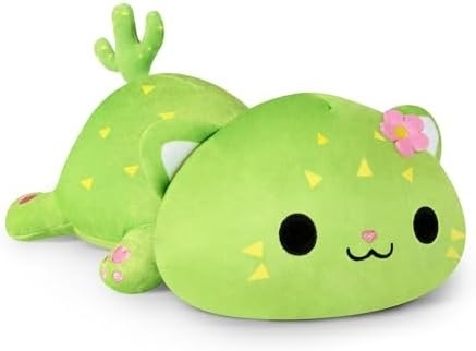 Onsoyours Cute Kitten Plush Toy 25.5 inç Dolu Hayvan Evcil Hayvan Kitty Yumuşak Anime Kedi Çocuklar için Büyük Plush Yastık (Beyaz A, 25.5