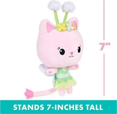Gabby's Dollhouse, 7 inç Kitty Fairy Purr-ific Plüş Oyuncağı, 3 yaş ve üstü için Çocuk Oyuncakları