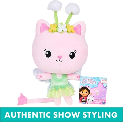 Gabby's Dollhouse, 7 inç Kitty Fairy Purr-ific Plüş Oyuncağı, 3 yaş ve üstü için Çocuk Oyuncakları