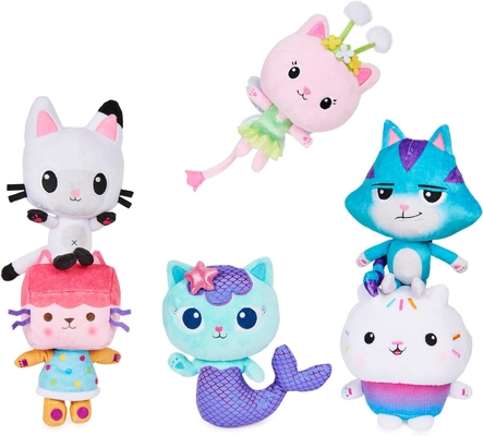 Gabby's Dollhouse, 7 inç Kitty Fairy Purr-ific Plüş Oyuncağı, 3 yaş ve üstü için Çocuk Oyuncakları