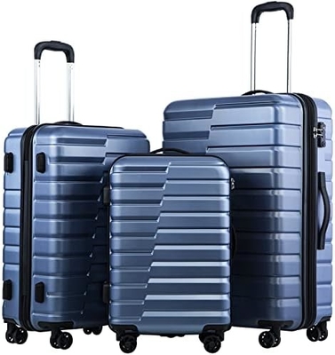 Bavul PC ABS TSA Bagaj 3 Parça Set Lock Spinner Taşı (Tel mavi)