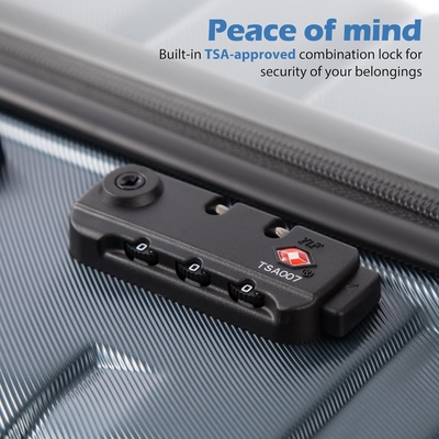 Bavul PC ABS TSA Bagaj 3 Parça Set Lock Spinner Taşı (Tel mavi)
