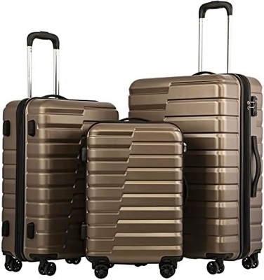 Bavul PC ABS TSA Bagaj 3 Parça Set Lock Spinner Taşı (Tel mavi)