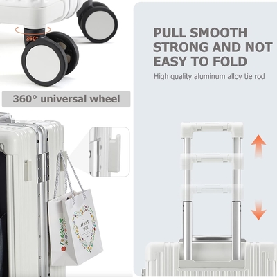 20 inç Alüminyum Çerçeve Hardside Spinner Wheel Bagaj, İnşaatlı TSA kilit Çantada Taşıyın, Cup Holder &amp; USB Port ile