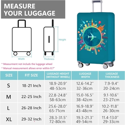 Çantalar için Travelkin Bagaj Kapakları TSA Onaylandı,Çanta Kapak Koruyucusu 18-32 Inç Bagaja Uygun