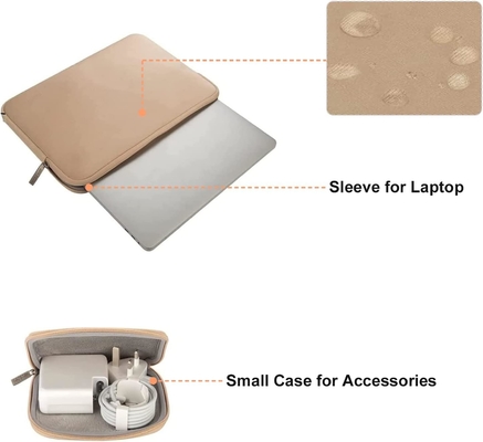 Dizüstü bilgisayar koltuğu MacBook Air/Pro ile uyumludur, 13-13.3 inç dizüstü bilgisayar, Neoprene çanta küçük kılıflı, kayısı