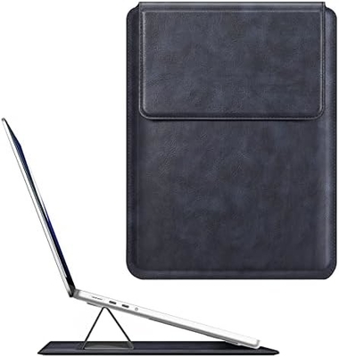 Dizüstü bilgisayar kılıfı MacBook Air 13.6M3 M2 A3113 A2681/MacBook Pro 14 A2992-PU Stand fonksiyonu ile deri ince poşet kapağı, kahverengi