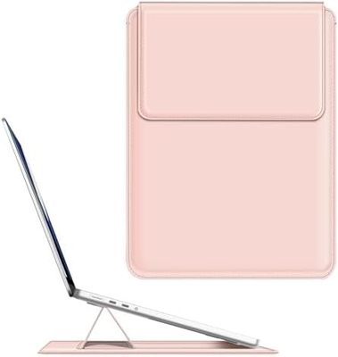 Dizüstü bilgisayar kılıfı MacBook Air 13.6M3 M2 A3113 A2681/MacBook Pro 14 A2992-PU Stand fonksiyonu ile deri ince poşet kapağı, kahverengi