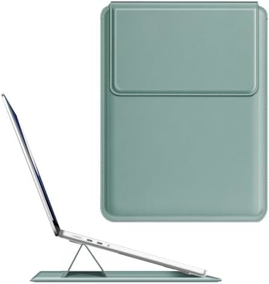 Dizüstü bilgisayar kılıfı MacBook Air 13.6M3 M2 A3113 A2681/MacBook Pro 14 A2992-PU Stand fonksiyonu ile deri ince poşet kapağı, kahverengi