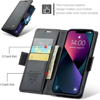 QLTYPRI Cüzdan kapağı iPhone 13/14, telefon kafesinin şok geçirmez korunması için kredi kartı yuvası tutucu [RFID engelleme]