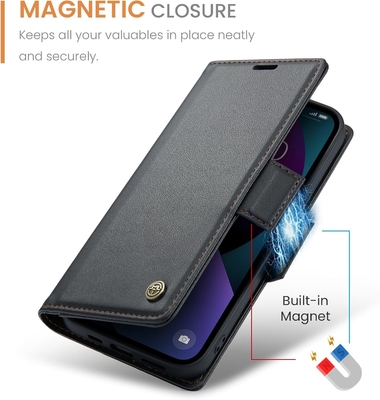 QLTYPRI Cüzdan kapağı iPhone 13/14, telefon kafesinin şok geçirmez korunması için kredi kartı yuvası tutucu [RFID engelleme]