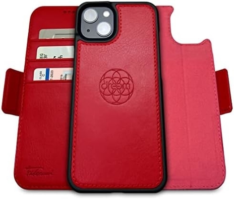iPhone 13 Cüzdan kılıfı / 2-in-1 şok kılıfı ve çıkarılabilir vegan deri seti, MagSafe uyumlu, RFID korumalı