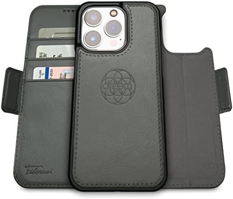 iPhone 13 Cüzdan kılıfı / 2-in-1 şok kılıfı ve çıkarılabilir vegan deri seti, MagSafe uyumlu, RFID korumalı