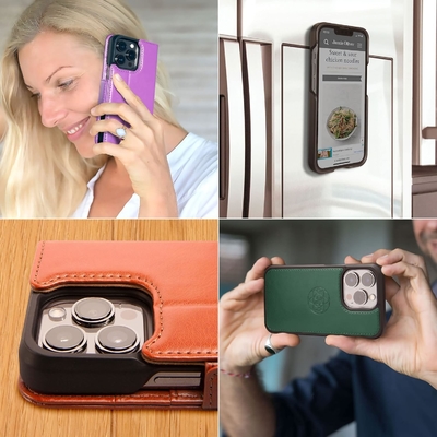 iPhone 13 Cüzdan kılıfı / 2-in-1 şok kılıfı ve çıkarılabilir vegan deri seti, MagSafe uyumlu, RFID korumalı