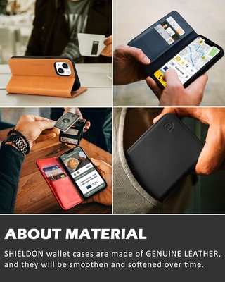 Deri cüzdan katlanabilir kılıf Manyetik mühür RFID engelleme kart yuvası tutucusu iPhone 13 ile uyumlu tamamen korunan kılıf