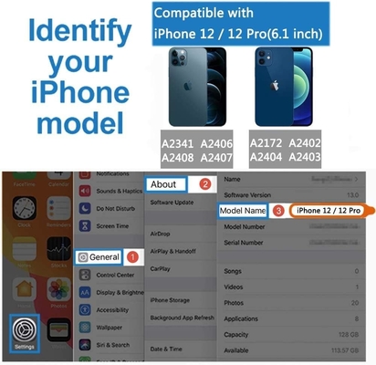 iPhone 12 Pro/iPhone 12 Cüzdanı, fermuarlı çanta, bileklik, RFID korumalı cüzdan