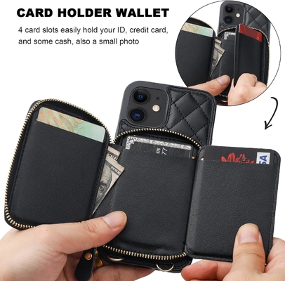 iPhone 12/12 Pro crossbody çantası, RFID korumalı PU deri kemer koltuk kart yuvası ile Kırık çanta bilek kemer iplik