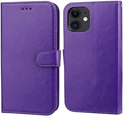 Kart tutucu ile iPhone 12/Pro cüzdan kağıdı ile uyumlu PU deri dayanıklı şok geçirmez bileklik kemeri 6,1 inçli klem kabuk