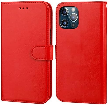 Kart tutucu ile iPhone 12/Pro cüzdan kağıdı ile uyumlu PU deri dayanıklı şok geçirmez bileklik kemeri 6,1 inçli klem kabuk