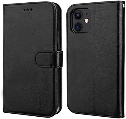 Kart tutucu ile iPhone 12/Pro cüzdan kağıdı ile uyumlu PU deri dayanıklı şok geçirmez bileklik kemeri 6,1 inçli klem kabuk