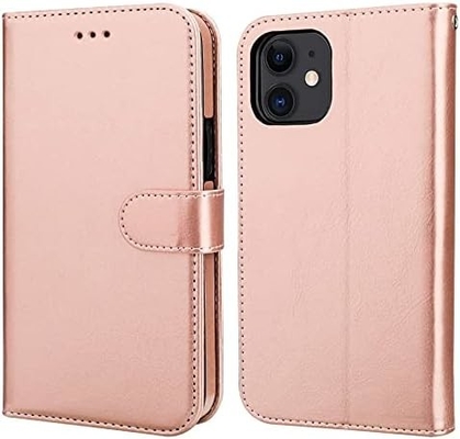 Kart tutucu ile iPhone 12/Pro cüzdan kağıdı ile uyumlu PU deri dayanıklı şok geçirmez bileklik kemeri 6,1 inçli klem kabuk