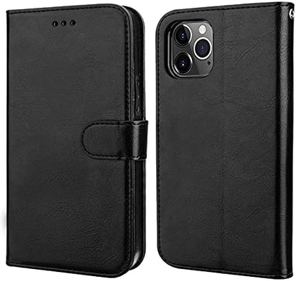 Kart tutucu ile iPhone 12/Pro cüzdan kağıdı ile uyumlu PU deri dayanıklı şok geçirmez bileklik kemeri 6,1 inçli klem kabuk