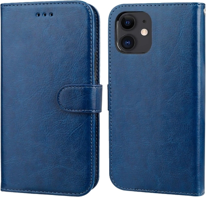 Kart tutucu ile iPhone 12/Pro cüzdan kağıdı ile uyumlu PU deri dayanıklı şok geçirmez bileklik kemeri 6,1 inçli klem kabuk