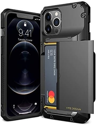 iPhone 12 Pro Max için [4 kart]Premium sağlam kredi kartı yuvası cüzdan iPhone 12 Pro Max için 6.7 inç
