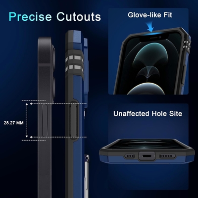 iPhone 12 Pro Max, slayt kamera kapağı + ekran koruyucusu ((1 Paket),Döner halka Kickstand Askeri sınıf şok geçirmez