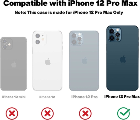iPhone 12 Pro Max Kasa, Askeri Sınıf Koruma, Şok geçirmez Silikon, Parmak izi ve kayma karşıtı, Telefon Kasa