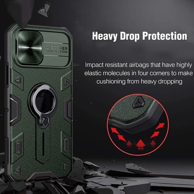 iPhone 12 Pro Max Kutusu, Kamera Kapağı ve Kickstand, Görevli Askeri Sınıf Zırh Koruma Kapağı,