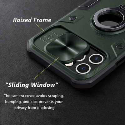 iPhone 12 Pro Max Kutusu, Kamera Kapağı ve Kickstand, Görevli Askeri Sınıf Zırh Koruma Kapağı,