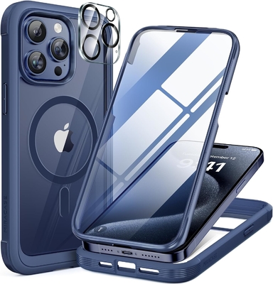 iPhone 12 Pro Max için manyetik Tüm Vücut Dahili Cam Ekran Koruyucu&amp; Kamera Koruyucu