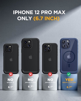 iPhone 12 Pro Max için manyetik Tüm Vücut Dahili Cam Ekran Koruyucu&amp; Kamera Koruyucu