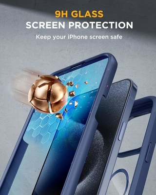 iPhone 12 Pro Max için manyetik Tüm Vücut Dahili Cam Ekran Koruyucu&amp; Kamera Koruyucu