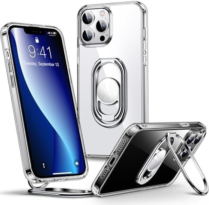 iPhone 12 Pro Max için kalkanlar Stand ile, Telefon Kaseyi Çift Halı Sahibi ile Açık [Ayarlanabilir &amp; Katlanabilir]