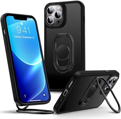 iPhone 12 Pro Max için kalkanlar Stand ile, Telefon Kaseyi Çift Halı Sahibi ile Açık [Ayarlanabilir &amp; Katlanabilir]