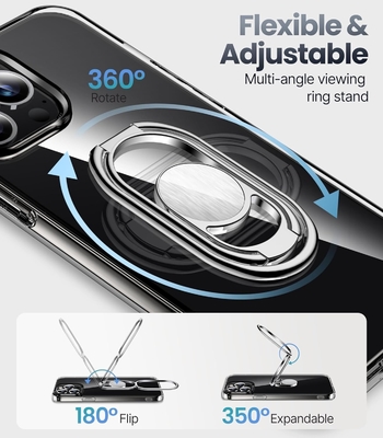 iPhone 12 Pro Max için kalkanlar Stand ile, Telefon Kaseyi Çift Halı Sahibi ile Açık [Ayarlanabilir &amp; Katlanabilir]